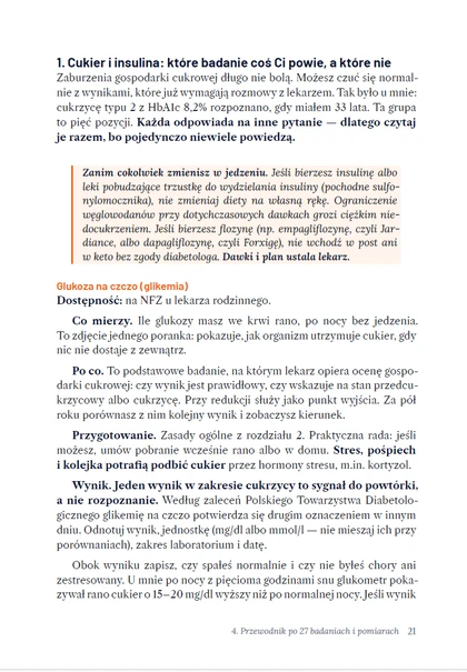 Fragment przewodnika: glukoza na czczo, co mierzy, po co i jak się przygotować